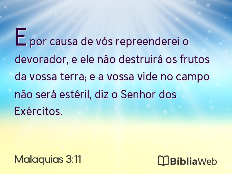 Malaquias 3:11 em imagem para compartilhar