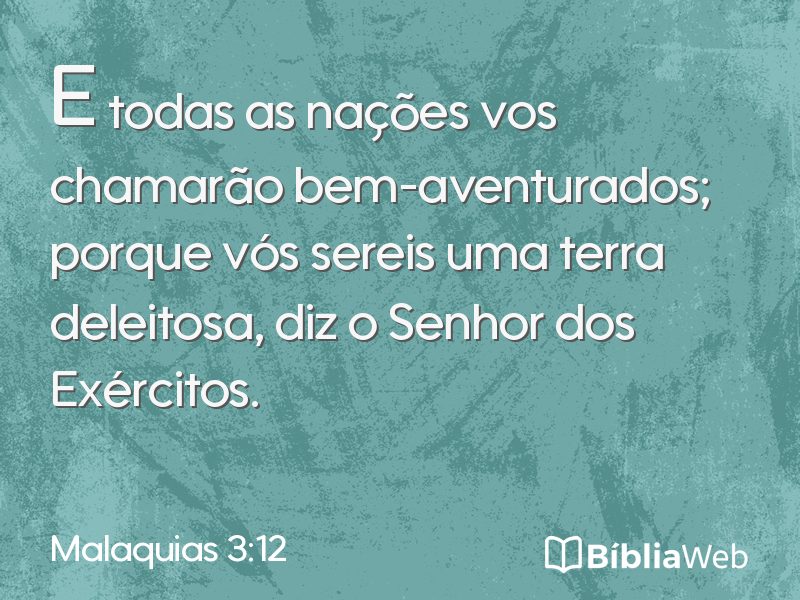 Malaquias 3:12 em imagem para compartilhar