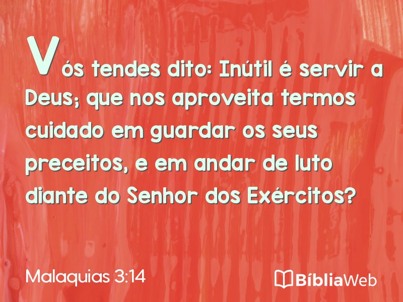 Malaquias 3:14 em imagem para compartilhar