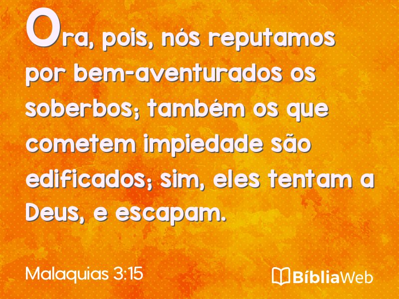 Malaquias 3:15 em imagem para compartilhar