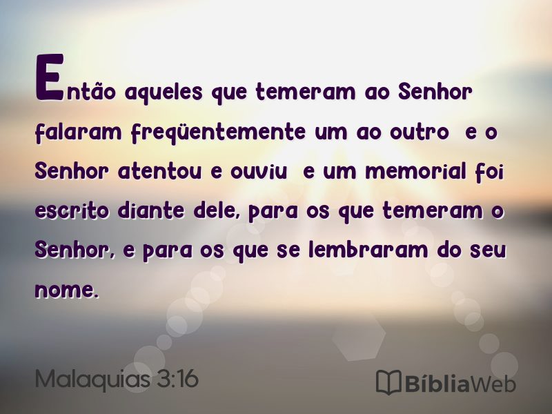 Malaquias 3:16 em imagem para compartilhar