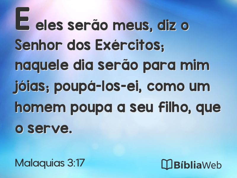 Malaquias 3:17 em imagem para compartilhar