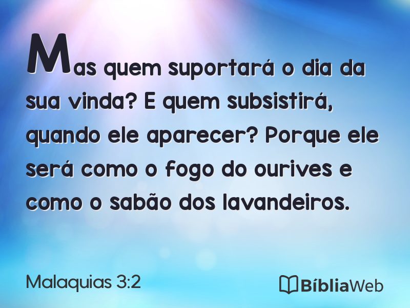 Malaquias 3:2 em imagem para compartilhar