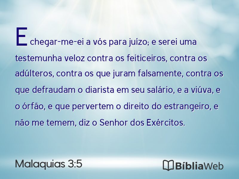 Malaquias 3:5 em imagem para compartilhar