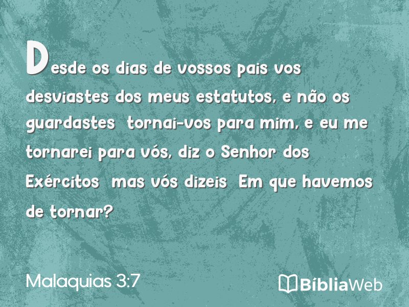Malaquias 3:7 em imagem para compartilhar
