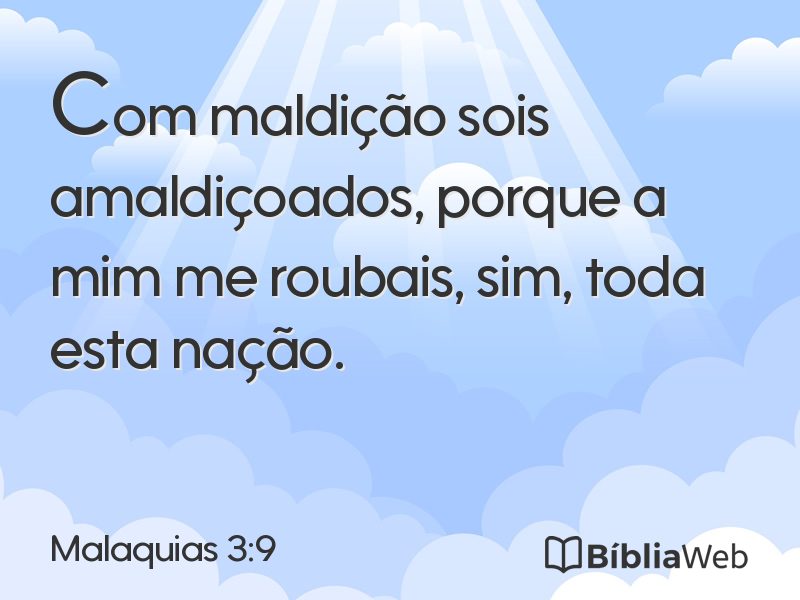 Malaquias 3:9 em imagem para compartilhar