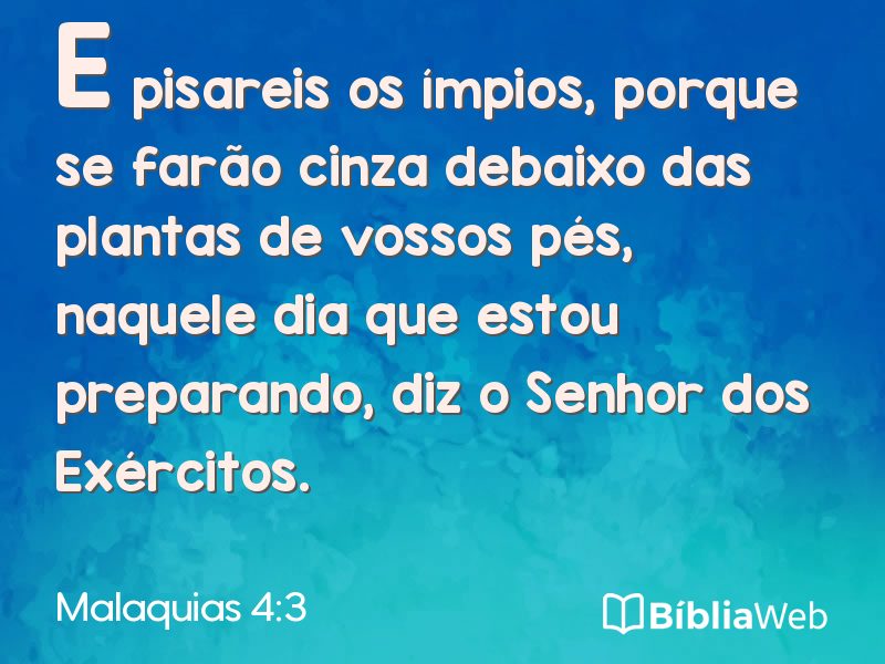 Malaquias 4:3 em imagem para compartilhar