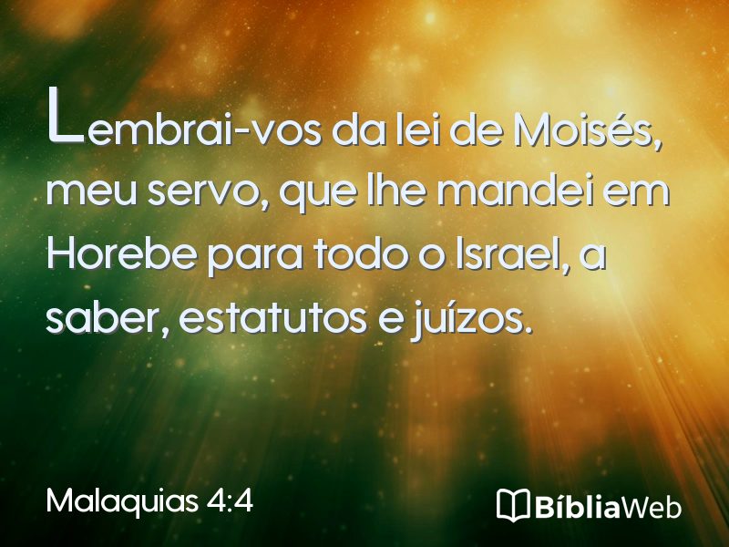 Malaquias 4:4 em imagem para compartilhar