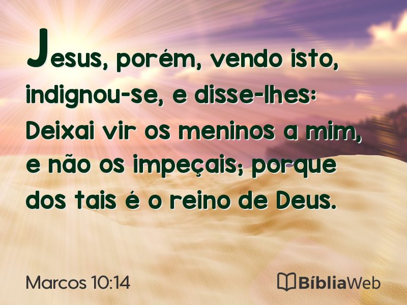 Marcos 10:14 em imagem para compartilhar