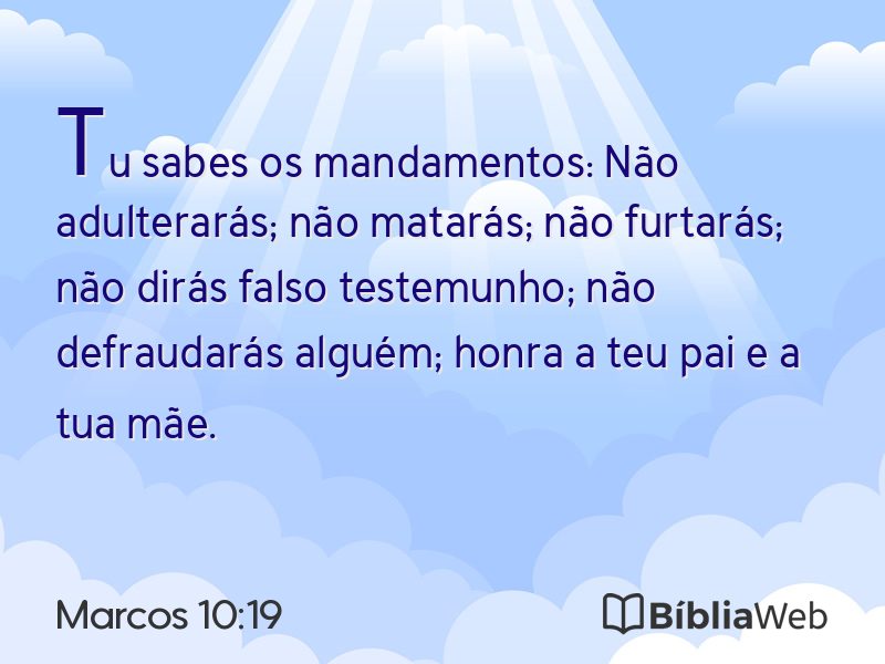 Marcos 10:19 em imagem para compartilhar