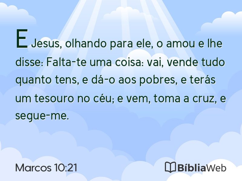 Marcos 10:21 em imagem para compartilhar