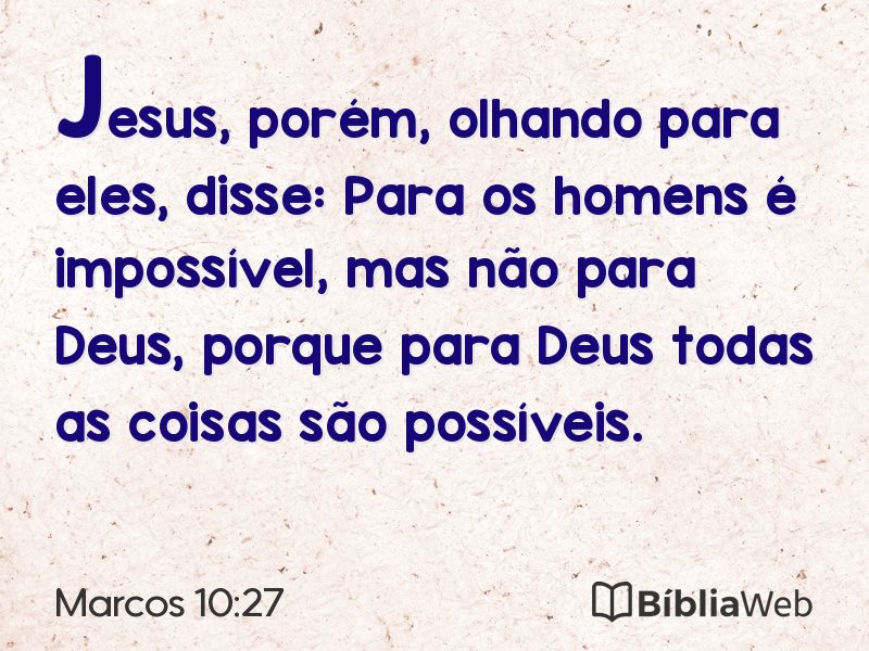Marcos 10:27 em imagem para compartilhar