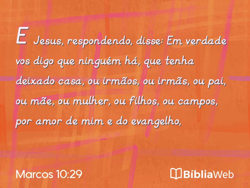 Marcos 10:29 em imagem para compartilhar