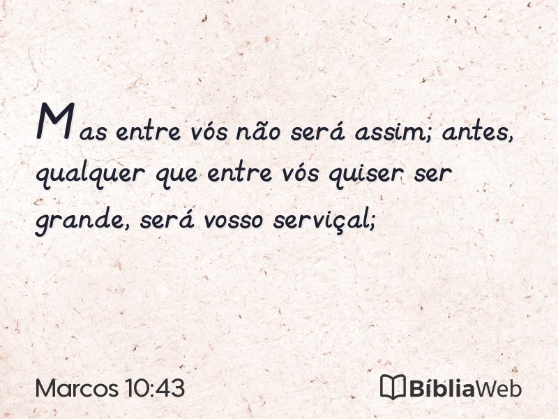 Marcos 10:43 em imagem para compartilhar