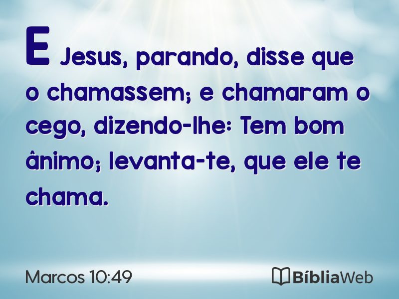 Marcos 10:49 em imagem para compartilhar