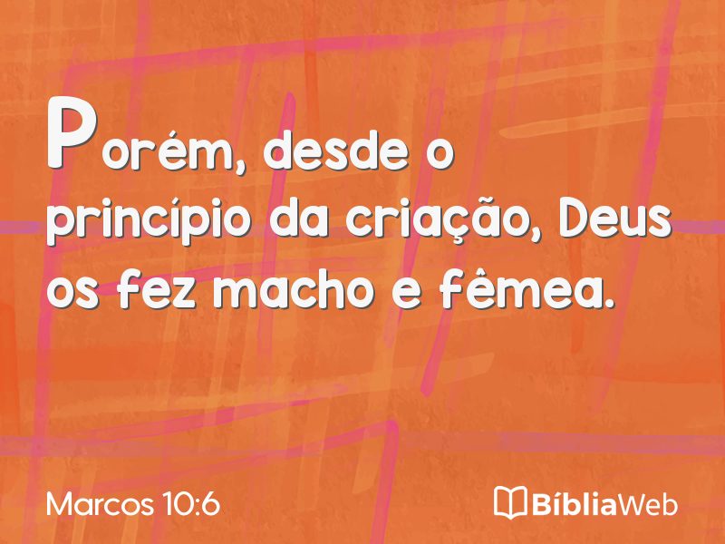Marcos 10:6 em imagem para compartilhar