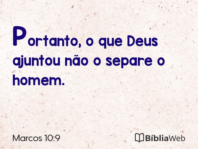 Marcos 10:9 em imagem para compartilhar