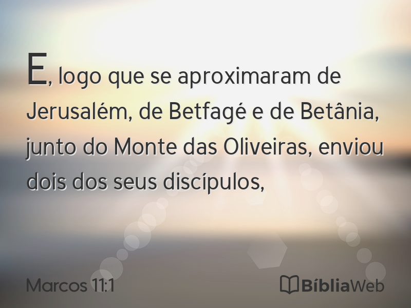 Marcos 11:1 em imagem para compartilhar
