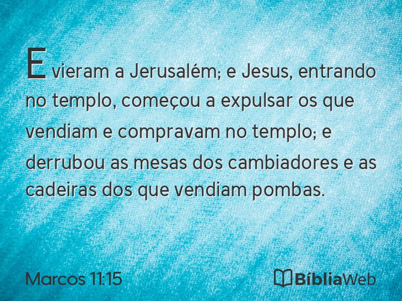 Marcos 11:15 em imagem para compartilhar