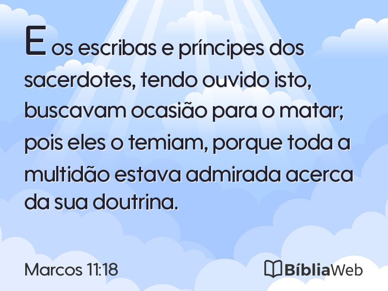 Marcos 11:18 em imagem para compartilhar
