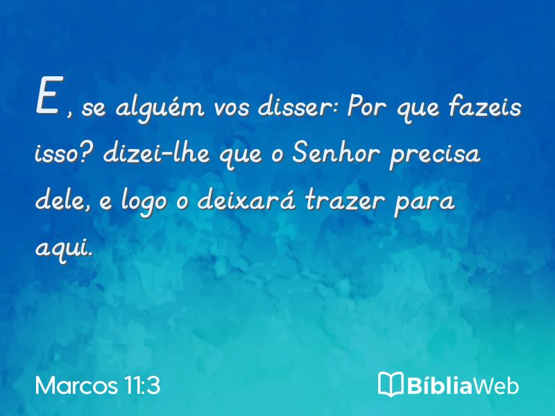 Marcos 11:3 em imagem para compartilhar