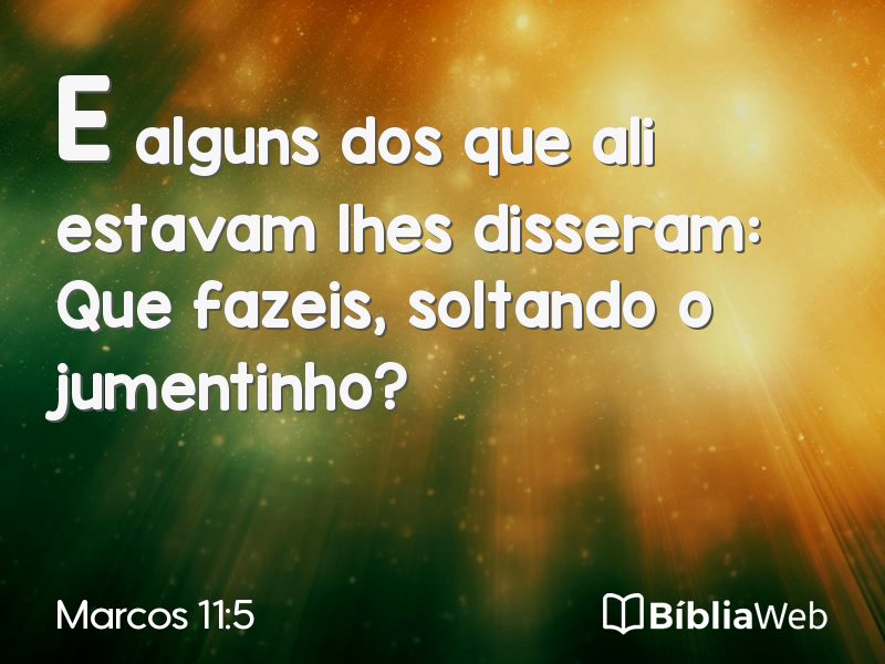 Marcos 11:5 em imagem para compartilhar
