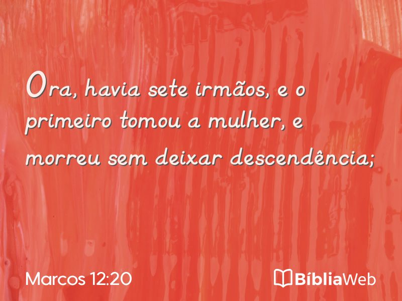 Marcos 12:20 em imagem para compartilhar