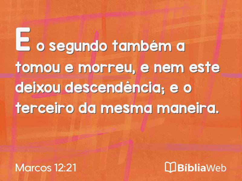 Marcos 12:21 em imagem para compartilhar