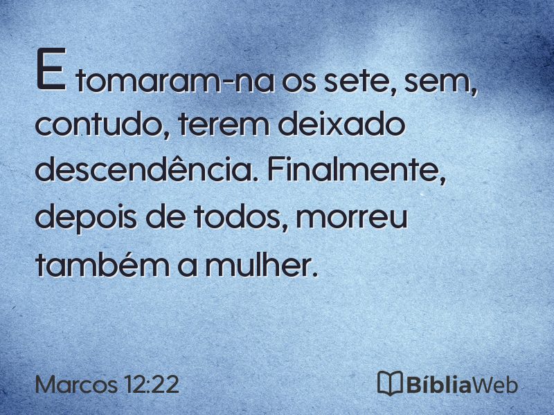Marcos 12:22 em imagem para compartilhar