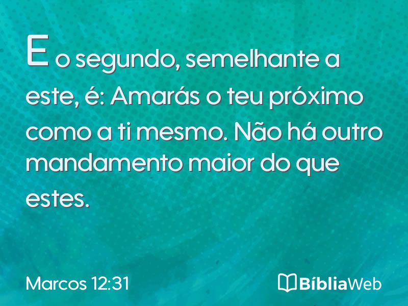 Marcos 12:31 em imagem para compartilhar