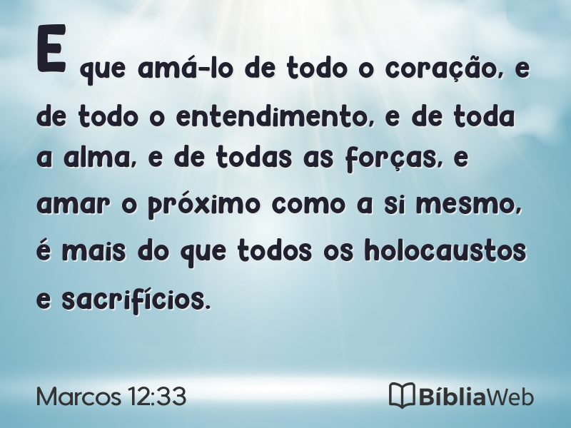 Marcos 12:33 em imagem para compartilhar