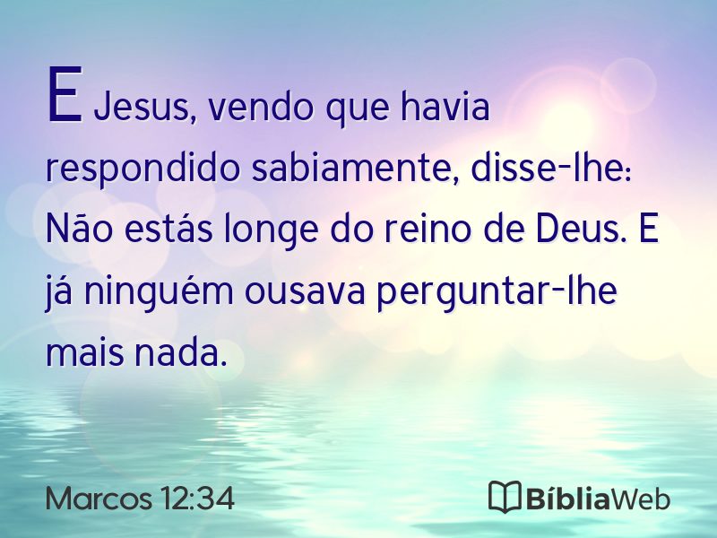 Marcos 12:34 em imagem para compartilhar