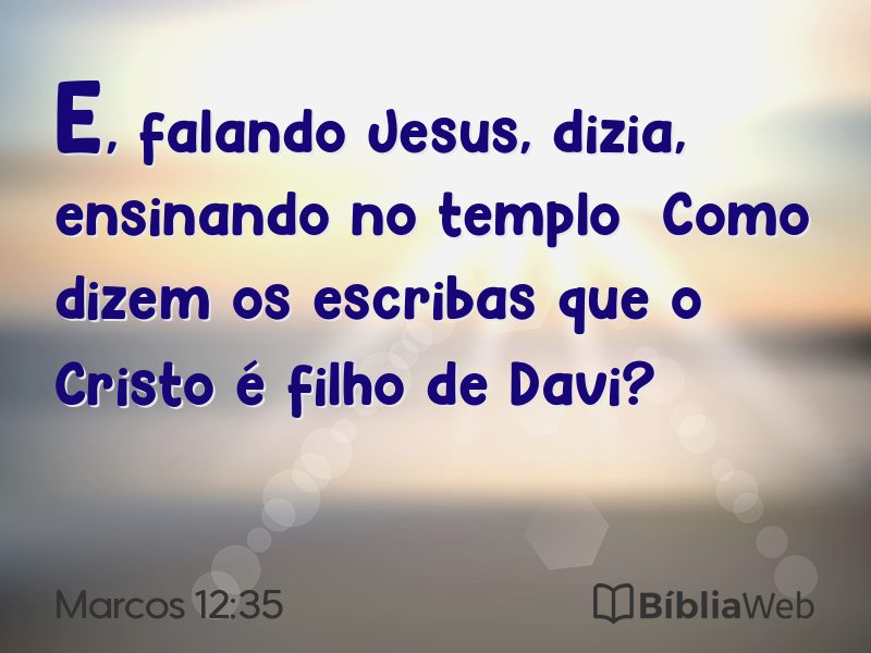 Marcos 12:35 em imagem para compartilhar