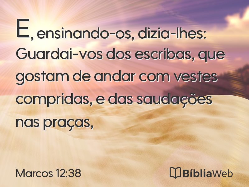 Marcos 12:38 em imagem para compartilhar