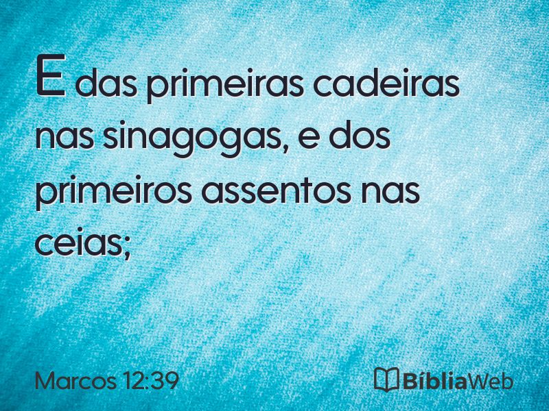Marcos 12:39 em imagem para compartilhar
