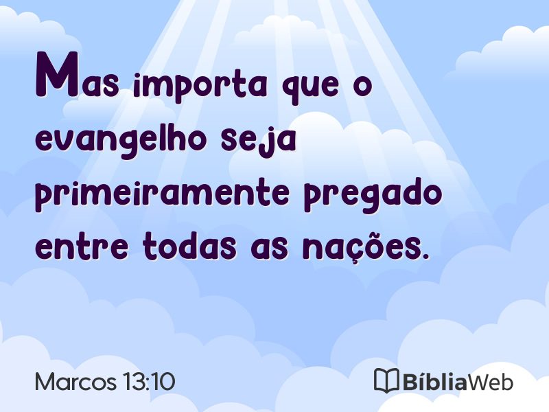 Marcos 13:10 em imagem para compartilhar