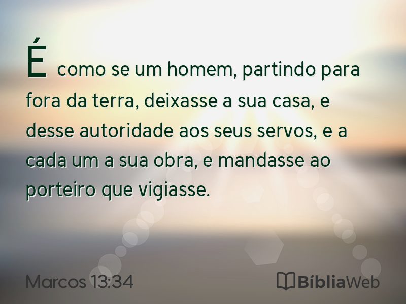 Marcos 13:34 em imagem para compartilhar