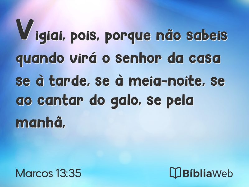 Marcos 13:35 em imagem para compartilhar
