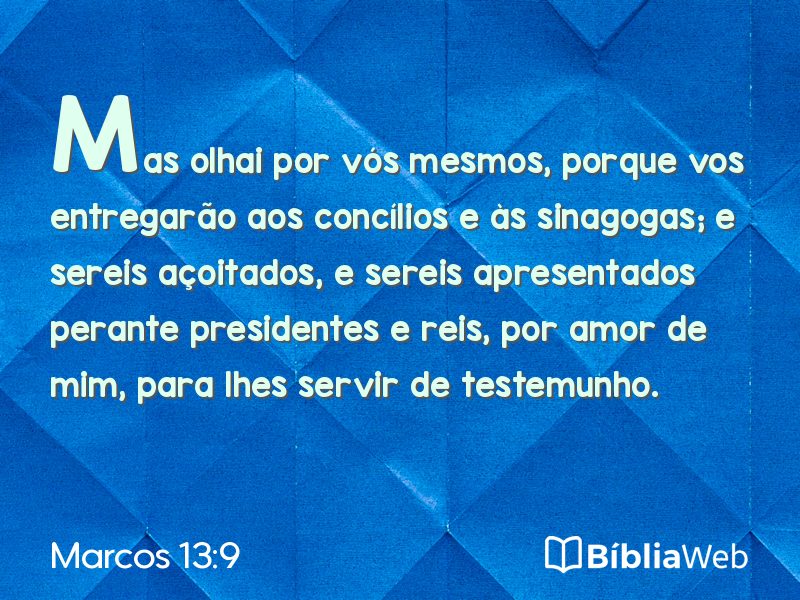Marcos 13:9 em imagem para compartilhar