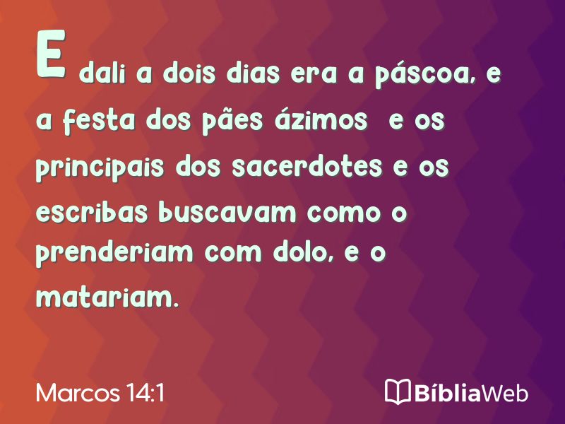 Marcos 14:1 em imagem para compartilhar