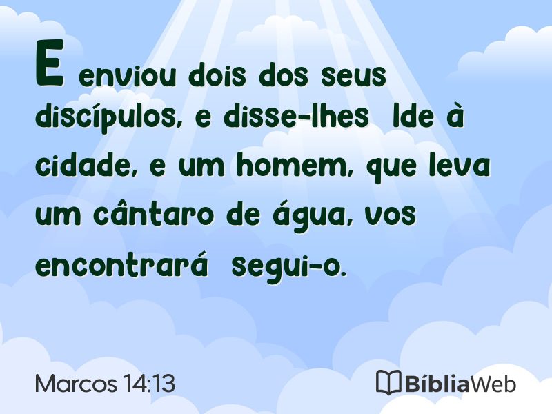 Marcos 14:13 em imagem para compartilhar