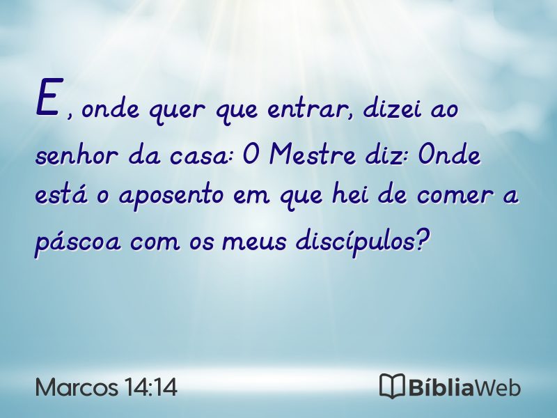 Marcos 14:14 em imagem para compartilhar