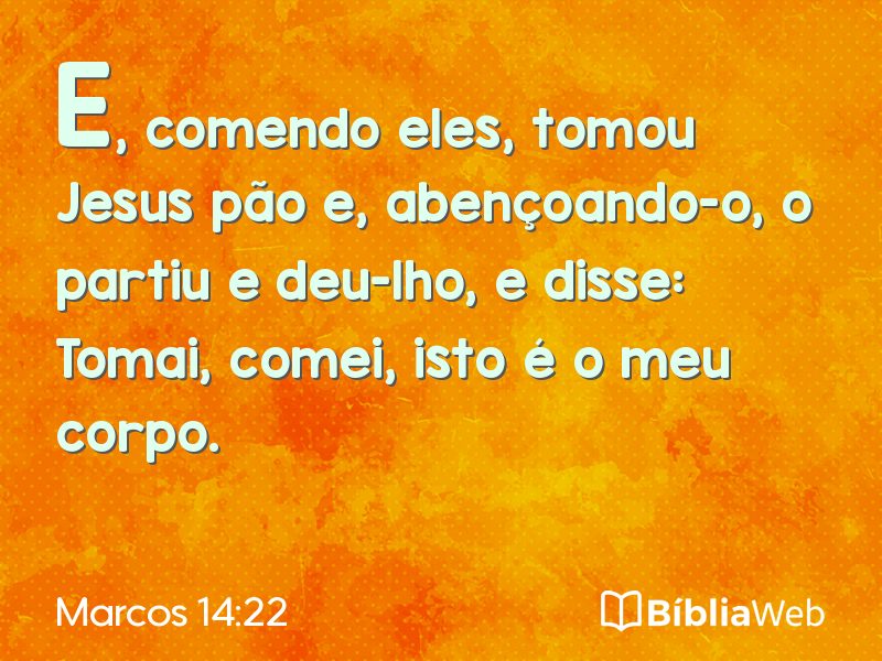 Marcos 14:22 em imagem para compartilhar