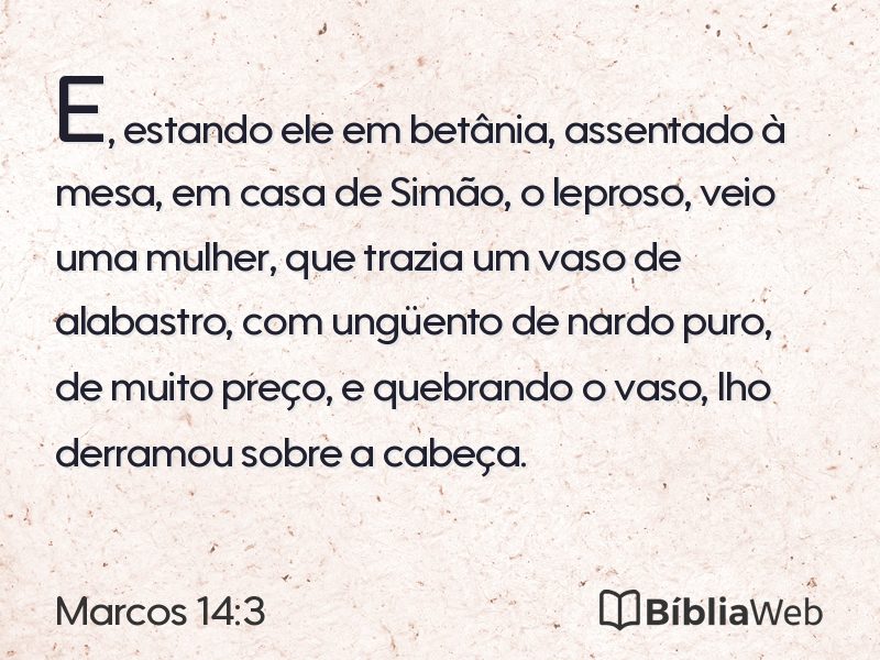 Marcos 14:3 em imagem para compartilhar