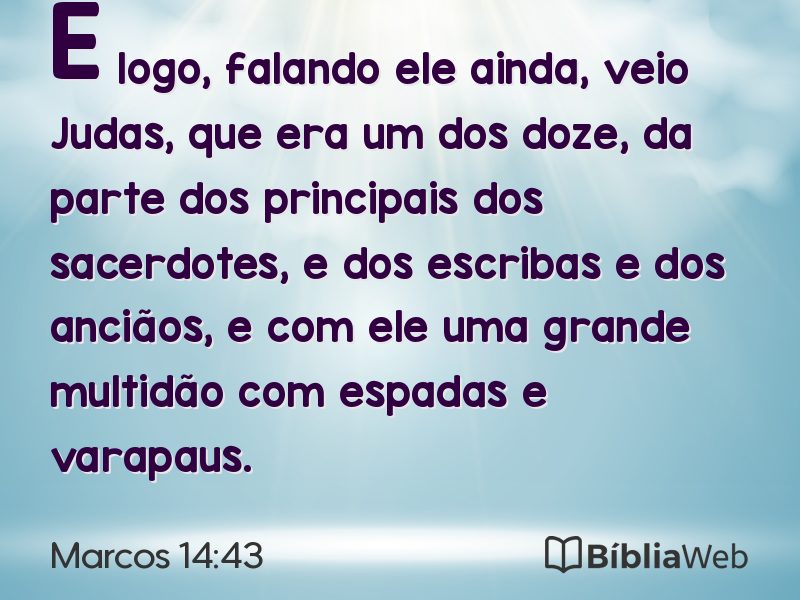 Marcos 14:43 em imagem para compartilhar