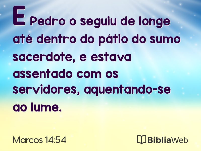 Marcos 14:54 em imagem para compartilhar