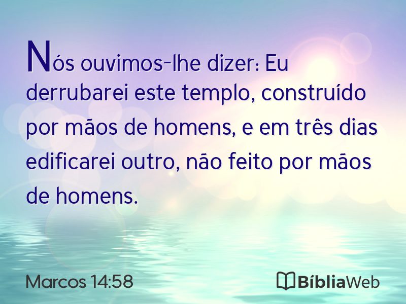 Marcos 14:58 em imagem para compartilhar