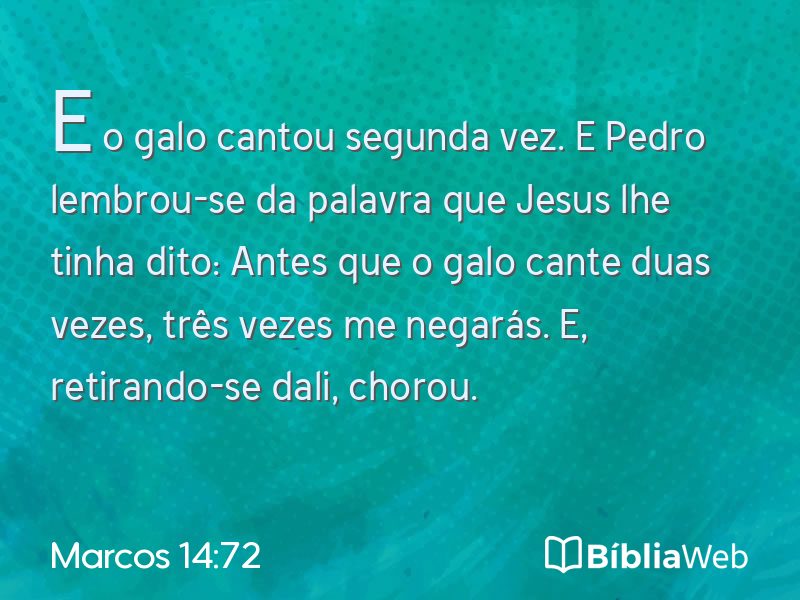 Marcos 14:72 em imagem para compartilhar