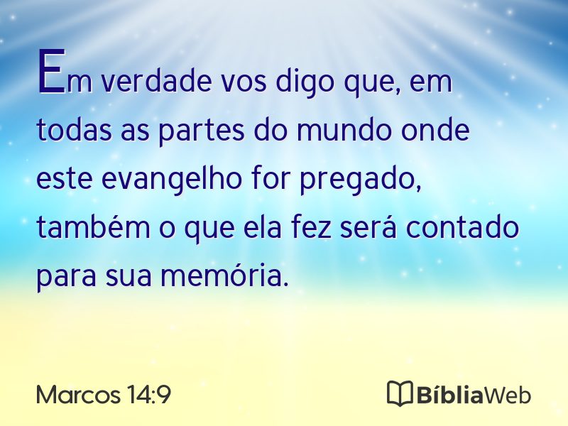 Marcos 14:9 em imagem para compartilhar