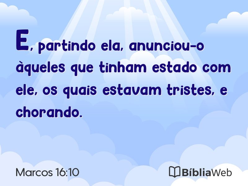 Marcos 16:10 em imagem para compartilhar